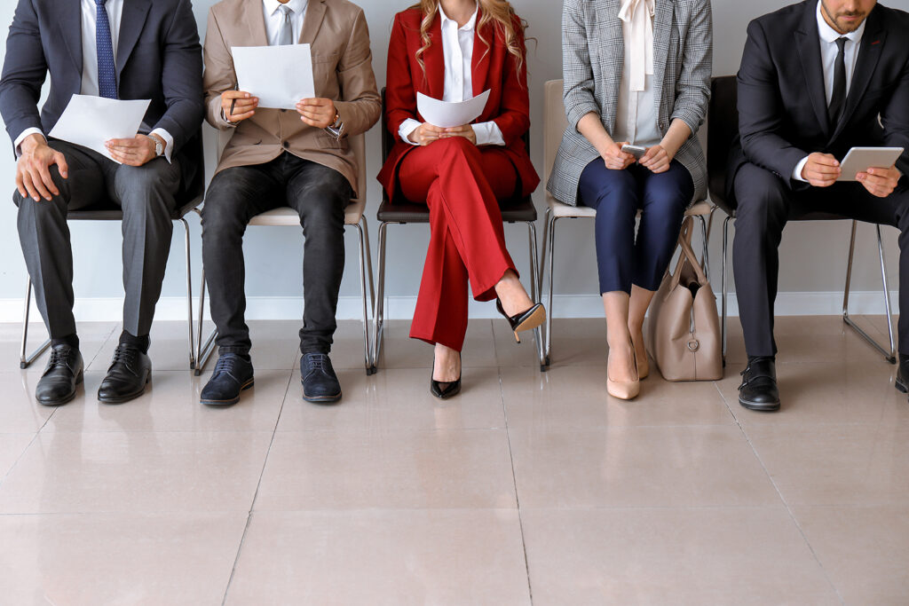 Young people waiting for job interview indoors