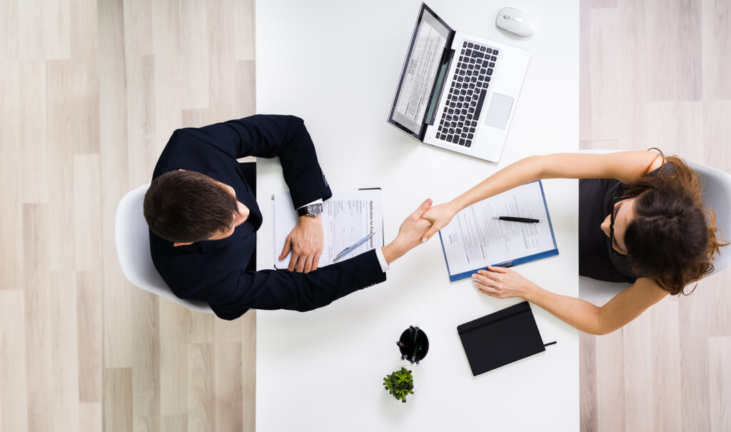 Job Recruitment. Recruiting And Hiring Overhead View